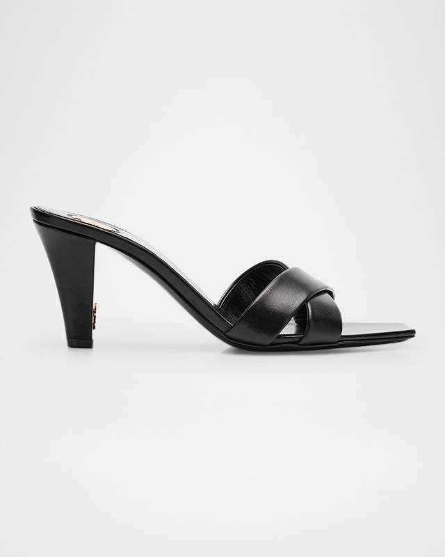 Jill Leather Crisscross Mule Sandals